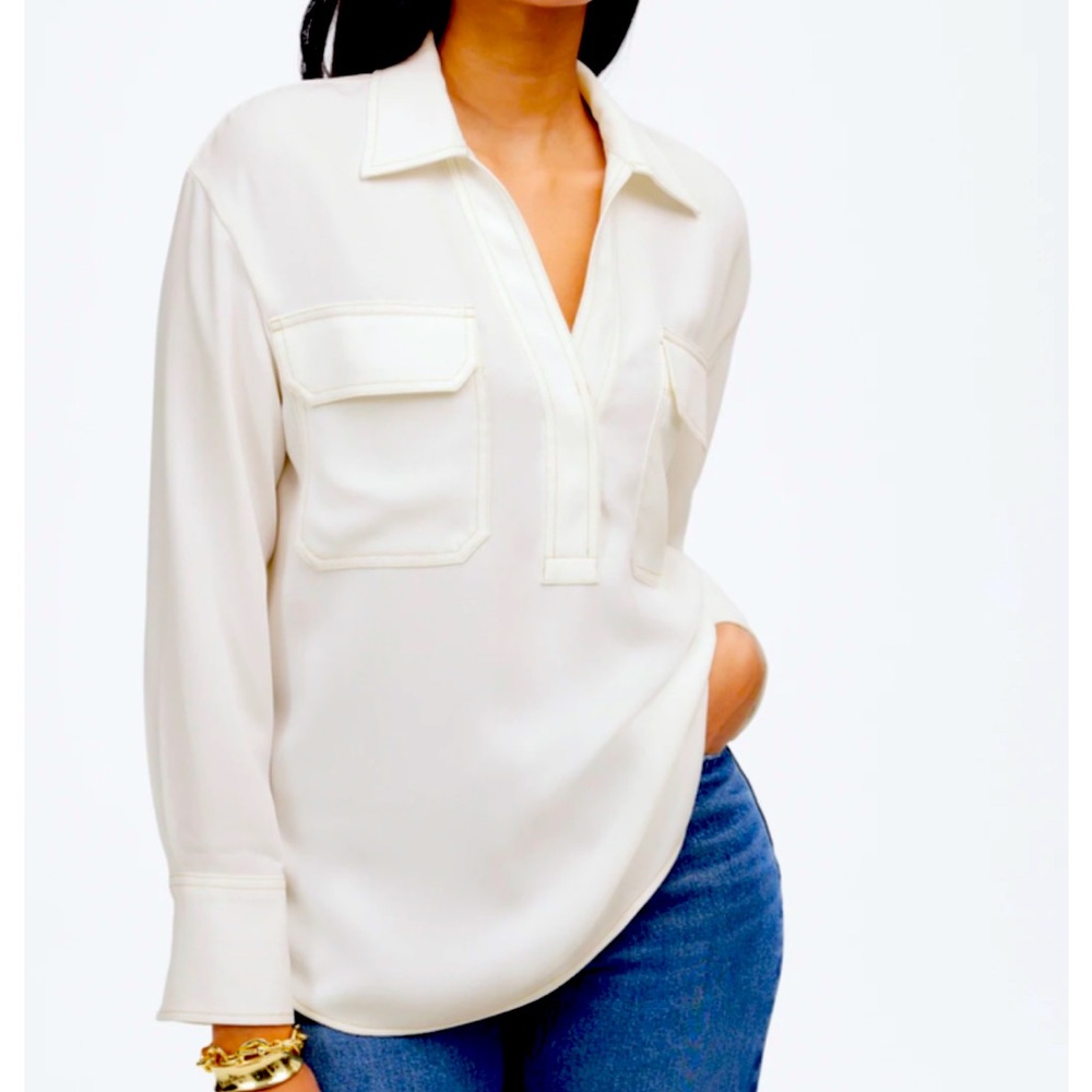 Madewell Contrast-Stitch Popover Shirt